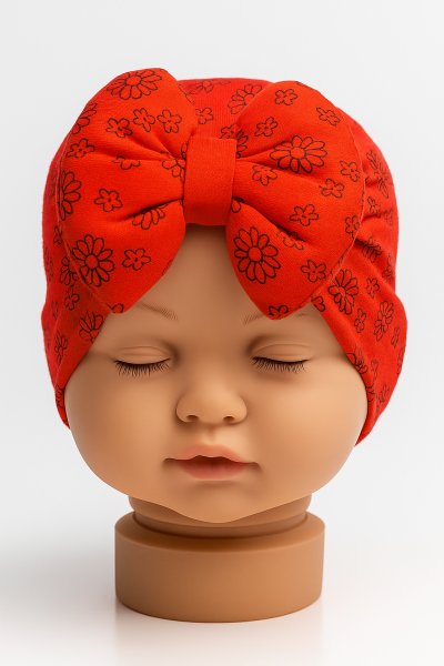 Bonetă pentru bebeluși, model floral, din bumbac, 0-6 luni A8