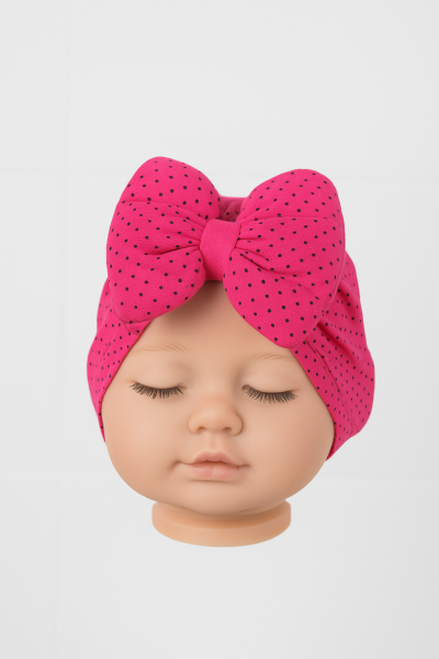 Bonetă Sari cu buline, din bumbac, pentru bebeluși, 0-6 luni, pentru fetițe A8