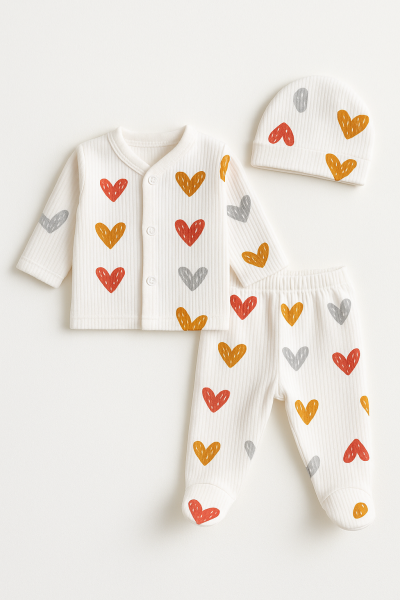 SET 3 PIESE ÖZLEV 0-3 LUNI CU INIMĂ A12