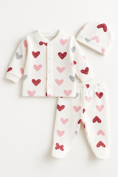 SET 3 PIESE ÖZLEV 0-3 LUNI CU INIMĂ A12