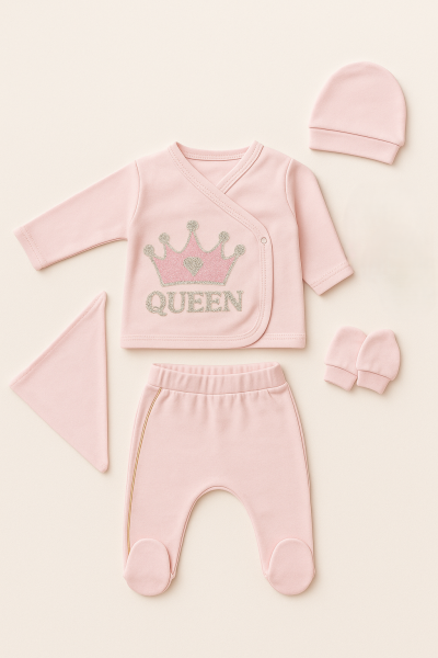 Costum SERDE pentru bebeluși nou-născuți 0-3 luni cu imprimeu Queen A31