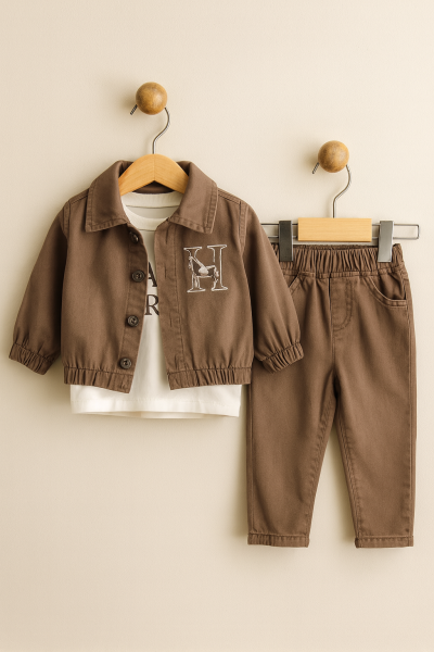 Set 3 piese Hermes Sulfur MIRKON 9-12-18-24 luni A64