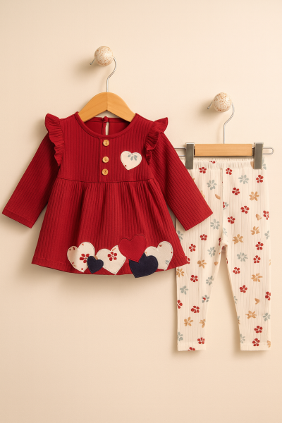 SET DECO BRODAT CU INIMĂ 9-12-18-24-36 LUNI A29