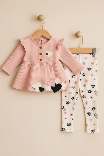 SET DECO BRODAT CU INIMĂ 9-12-18-24-36 LUNI A29