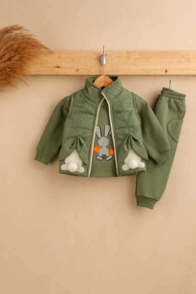 SET VESTĂ PUFOASĂ DONINO 6-9-12-18-24 LUNI IEPURE A52