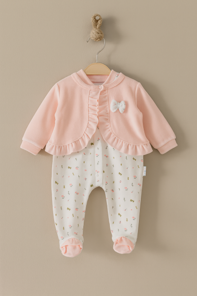 SALOPETĂ BOLERO DIN CATIFEA MILLION 3-6-9 LUNI A24