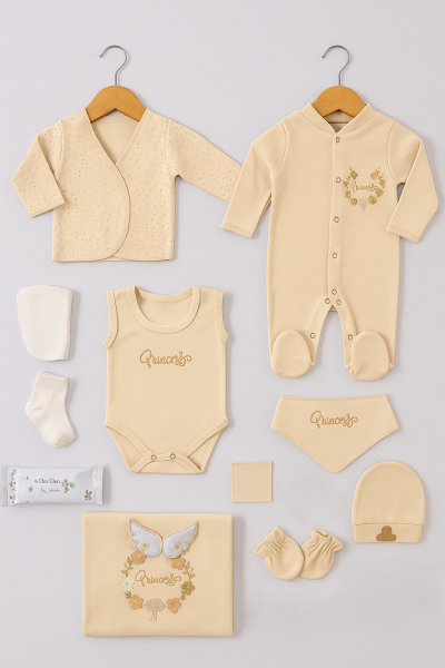 CONCON SET ORGANIC PRINȚESĂ CU ARIPI 0/3 LUNI, 10 PIESE A95