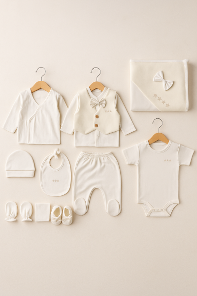 SET DE 10 JUGUME CU STELE PENTRU BEBELUȘI 0/3 LUNI A95