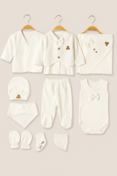 SET DE SMOKING LUXURY PENTRU BEBELUȘI CONCON 0/3 LUNI, 10 PIESE A95