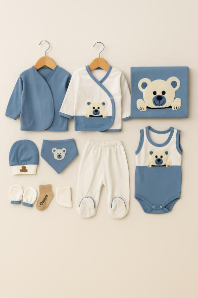 SET DE LUX CONCON 0/3 LUNI CU 10 PIESE PANDA A95