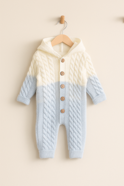 SALOPETE CU GLUGĂ MINIKAY 6-9-12 LUNI BICOLORE A29