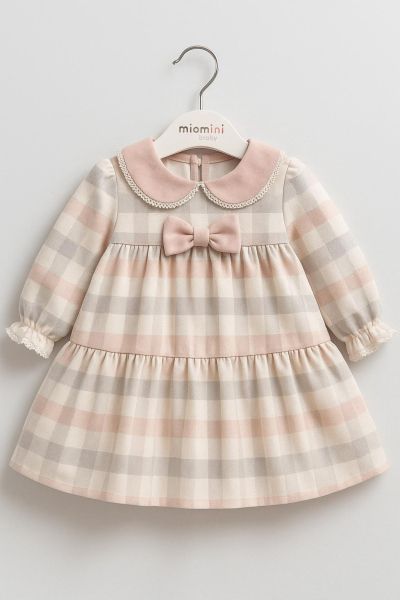 ROCHIE MYMIO CU DANTELĂ ÎN CAROURI 6-9-12-18-24 LUNI A64