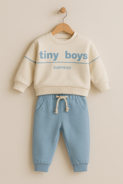 SET DE IARNĂ PENTRU BĂIEȚI CU IMPRIMATURĂ „TINY BOYS”, VÂRSTE 1-2-3-4 A27