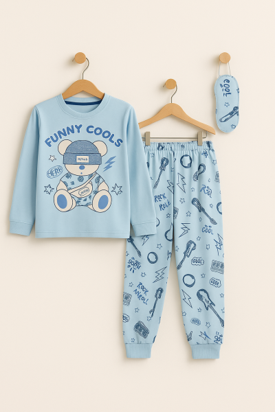 SET DE PIJAMA POLYPHONY CU URSULEȚI PENTRU 7-10 ANI A32