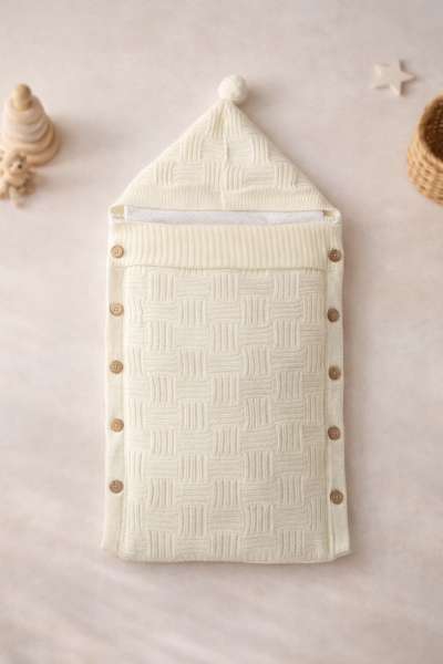 Pătură pentru bebeluși Littleland Baby, tricotată, din material Welsoft A29