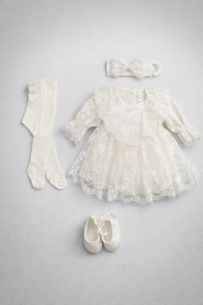 SET ROCHIE PUGI 3/6 LUNI CU ORHIDEE DIN DANTELĂ A125