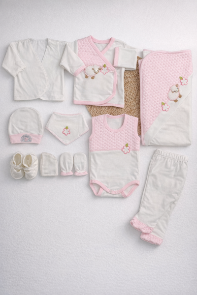 CONCON SET 10 PIESE LUXURY CU MODEL MIEL, NOU-NĂSCUT, 0-3 LUNI A79