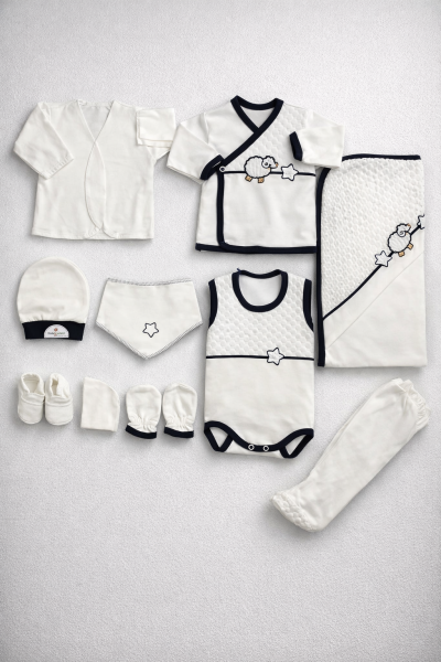 CONCON SET 10 PIESE LUXURY CU MODEL MIEL, NOU-NĂSCUT, 0-3 LUNI A79