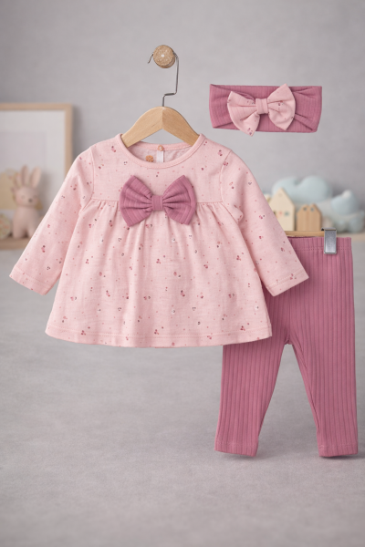 SET DECO BANDANĂ CU IMPRIMEU PENTRU FETIȚE, 9-12-18-24-36 LUNI A25