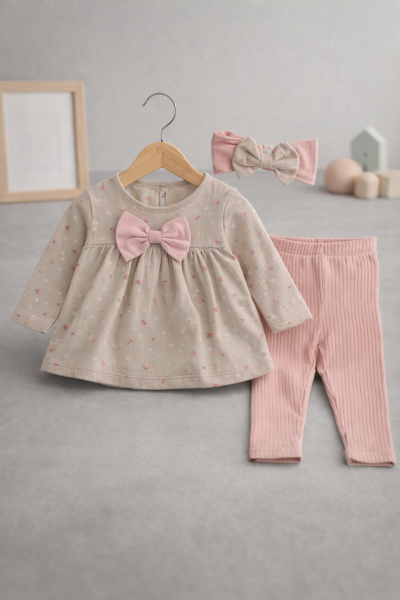 SET DECO BANDANĂ CU IMPRIMEU PENTRU FETIȚE, 9-12-18-24-36 LUNI A25