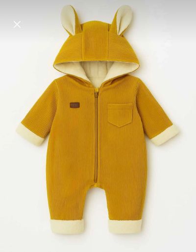 Salopă de pluș cu urechi BYMURAT 6/24 LUNI A22