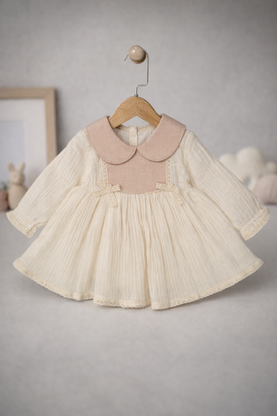 Rochie cu guler de paie MiniCix 9/24 luni A35