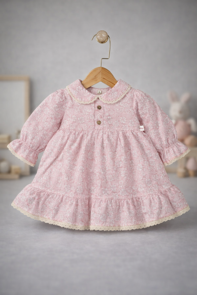 ROCHIE BYMURAT 3/24 LUNI CU IMPRIMEU FLORAL ȘI TIV DIN DANTELĂ A35