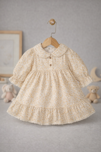 ROCHIE BYMURAT 3/24 LUNI CU IMPRIMEU FLORAL ȘI TIV DIN DANTELĂ A35