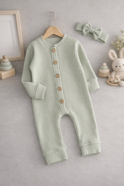 BANDANĂ ȘI SALOPĂ CU NASTURI BYMURAT 3/12 LUNI A22