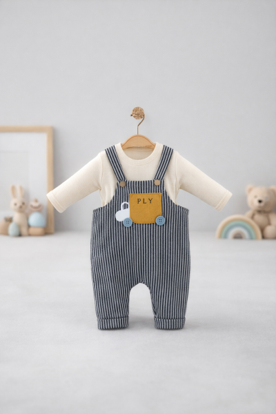 Salopetă GONCA BEBE cu imprimeu auto, 6-9-12-18 luni A17