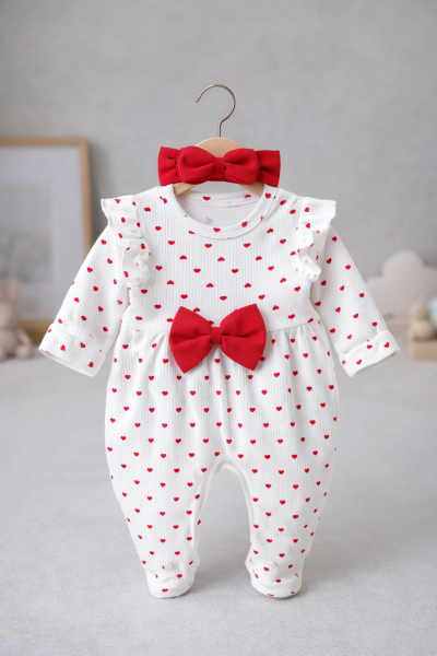 Salopă mică pentru bebeluși BYMURAT cu imprimeu de inimă, 0-3-6-9-12 luni A22