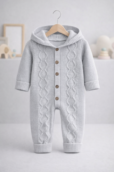 SALOPĂ CU GLUGĂ ȘI LANȚ LAT MINIKAY 6-9-12 LUNI A22