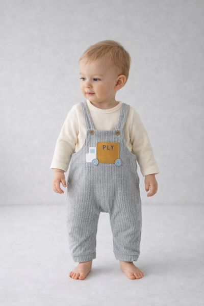 Salopetă GONCA BEBE cu imprimeu auto, 6-9-12-18 luni A17