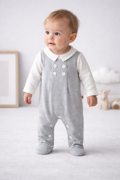 SALOPĂ BYMURAT 0-3-6-9 LUNI CU DETALIU GULER ÎN FAȚĂ A22