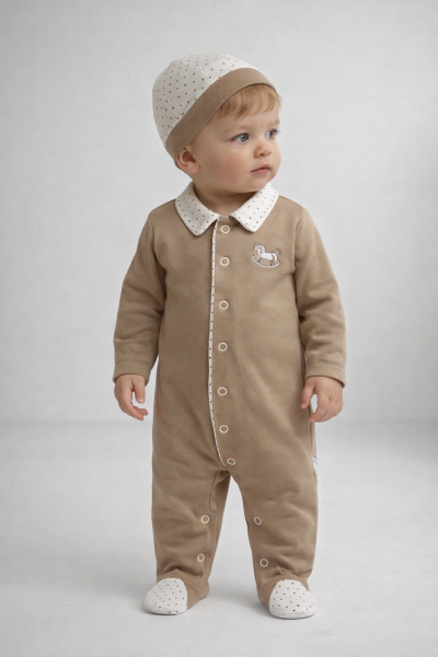 SALOPĂ BRODATĂ CU CAI BYMURAT 0-3-6 LUNI A23