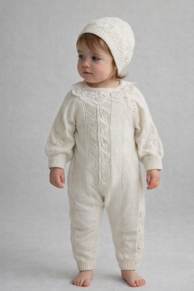 SALOPĂ TRICOTATĂ CU NASTURI LATERALĂ BABY MY 0-3-6-9-12 LUNI A57