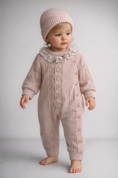 SALOPĂ TRICOTATĂ CU NASTURI LATERALĂ BABY MY 0-3-6-9-12 LUNI A57