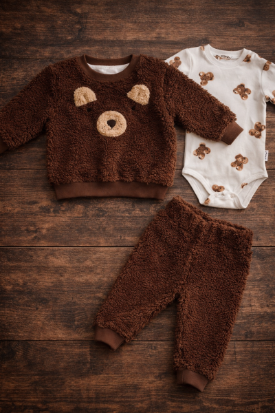 Costum de pluș BYMURAT 6/24 cu față de urs A38