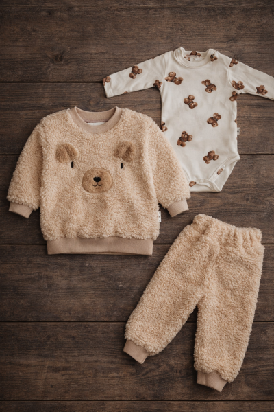 Costum de pluș BYMURAT 6/24 cu față de urs A38