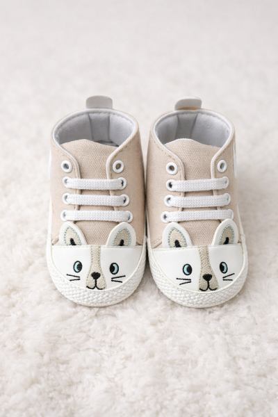 Încălțăminte cu model pisici 3-6-9-12 luni A19