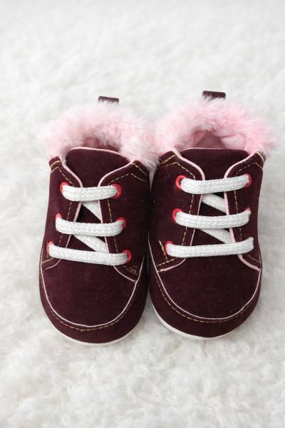 0-3-6-9-12 LUNI ÎNCĂLȚĂMINTE DIN PIELE ÎNTOARSĂ CU CĂPTUȘEALĂ DE PLUȘ A19