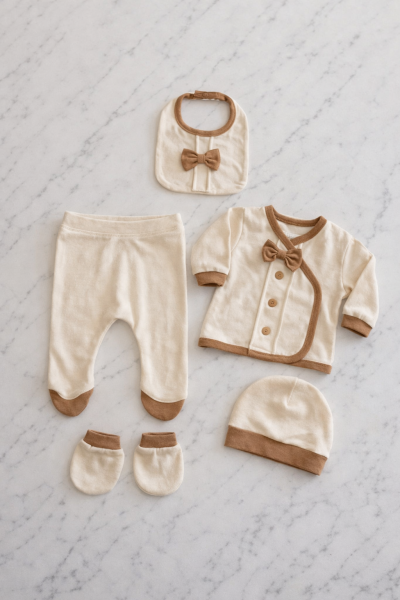 SET PAPION CU NASTURI SERDE BABY 0-3 LUNI A25