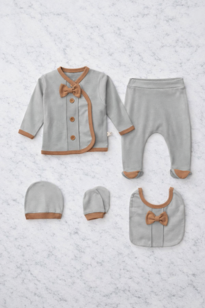 SET PAPION CU NASTURI SERDE BABY 0-3 LUNI A25