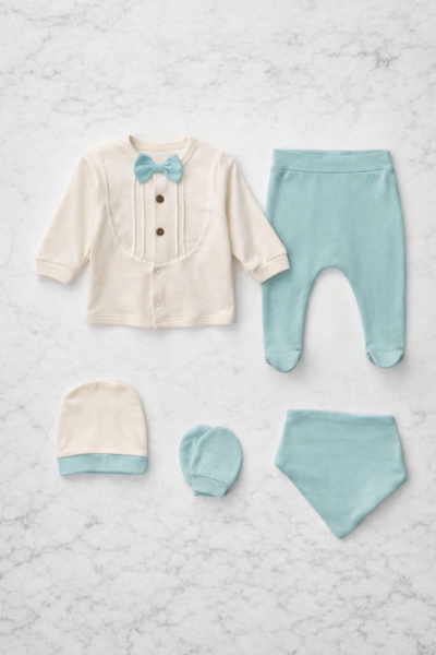 SET PAPION CU NASTURI SERDE BABY 0-3 LUNI A25