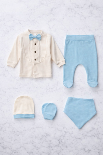 SET PAPION CU NASTURI SERDE BABY 0-3 LUNI A25