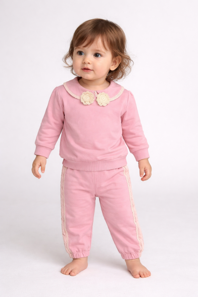 SET BYMURAT 2-3-4-5 ANI CU GULER TRICOTAT ȘI DETALIU CU TRANDAFIR A35