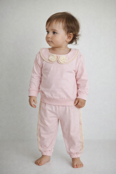 SET BYMURAT 2-3-4-5 ANI CU GULER TRICOTAT ȘI DETALIU CU TRANDAFIR A35