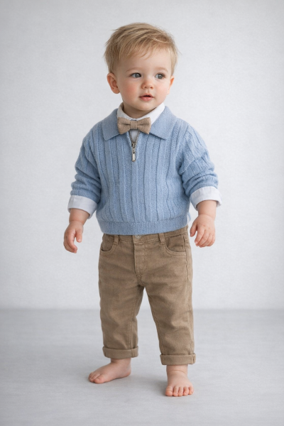 COSTUM 3 PIESE DIN CARDIGAN TRICOTAT CONCEPT 6-9-12-18 LUNI A69