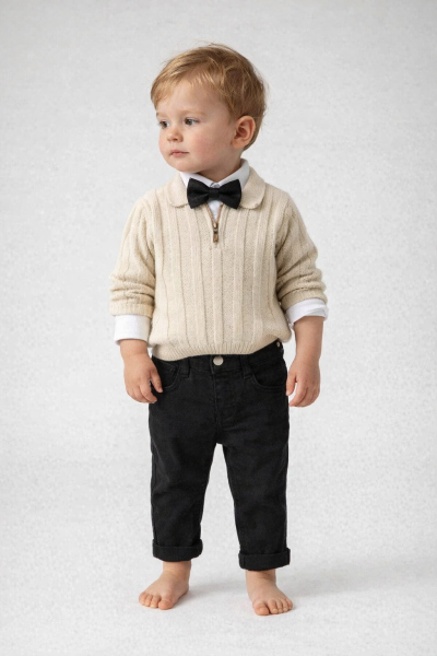 COSTUM 3 PIESE DIN CARDIGAN TRICOTAT CONCEPT 6-9-12-18 LUNI A69