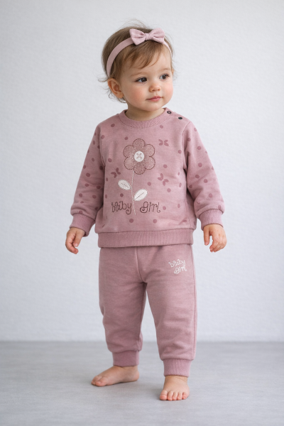 Costum DECO 9/24 luni cu imprimeu de margarete A29